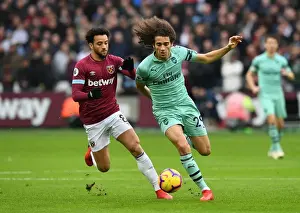 West Ham United V Arsenal 2018-19 Prints: Guendouzi vs. Anderson: A Premier League Battle at London Stadium