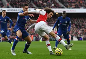 Arsenal V Chelsea 2019-20 Prints: Guendouzi vs. Azpilicueta: A Footballing Battle at the Emirates - Arsenal vs