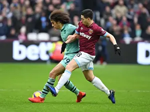 West Ham United V Arsenal 2018-19 Prints: Guendouzi vs Nasri: Battle in the Premier League - West Ham United vs Arsenal FC (2018-19)
