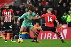 Southampton V Arsenal 2018-19 Prints: Guendouzi vs. Romeu: Clash of Midfield Titans - Southampton vs