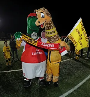 Sutton United V Arsenal 2016-17 Prints: Gunnersaurus vs. Jenny the Giraffe: A FA Cup Fifth Round Mascot Showdown