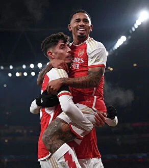 Arsenal v RC Lens 2023-24 Collection: Havertz and Jesus Strike: Arsenal's New Dynamic Duo Shines in Champions League Win over RC Lens