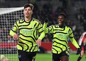 Brentford V Arsenal 2023-24 Prints: Havertz and Nketiah Unite: Arsenal's First Goal vs