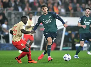 RC Lens V Arsenal 2023-24 Prints: Havertz Overpowers RC Lens Defenders: Arsenal's Star Shines in Champions League Showdown