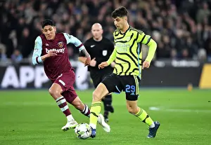 West Ham United V Arsenal - Carabao Cup 2023-24 Prints: Havertz Under Pressure: West Ham vs. Arsenal in Carabao Cup Clash
