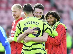 Havertz and Rice Embrace Victory: Arsenal's Win Against AFC Bournemouth (2023-24 Premier League)