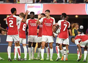 Arsenal V FC Barcelona Pre Season - 2023-24 Prints: Havertz and Saka's Thrilling Goal Celebration: Arsenal vs