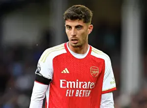 Havertz in Thought: A Pensive Moment at Goodison Park during Everton vs. Arsenal, Premier League 2023-24