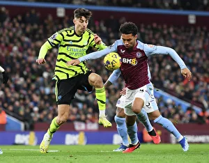 Havertz vs. Kamara: Intense Clash in Aston Villa vs. Arsenal Premier League Encounter (2023-24)