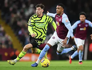 Aston Villa V Arsenal 2023-24 Prints: Havertz vs Konsa: Intense Battle at Villa Park - Aston Villa vs Arsenal FC