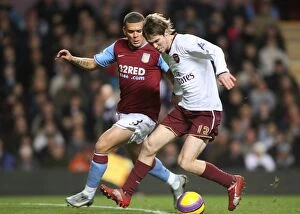 Images Dated 3rd December 2007: Head-to-Head: Hleb's Double Strike Against Bouma's Aston Villa in Arsenal's 2:1 Victory