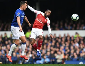 Everton V Arsenal 2018-19 Prints: Head-to-Head: Jagielka vs. Lacazette - Everton vs. Arsenal, Premier League 2018-19