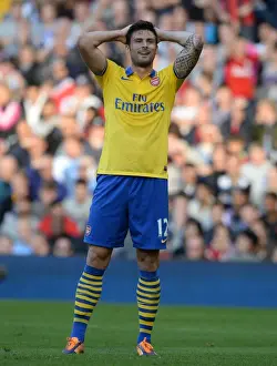 West Bromwich Albion V Arsenal 2013-14 Prints: Heartbreaking Miss: Olivier Giroud's Wide Shot at The Hawthorns