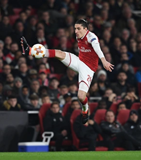 Arsenal V AC Milan 2017-18 Prints: Hector Bellerin in Action: Arsenal vs AC Milan, UEFA Europa League 2018