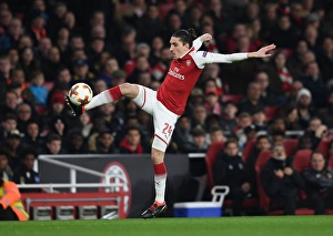 Arsenal V AC Milan 2017-18 Prints: Hector Bellerin in Action: Arsenal vs AC Milan, Europa League 2018