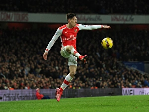 Arsenal V Leicester City 2014-15 Prints: Hector Bellerin in Action: Arsenal vs Leicester City, Premier League 2014-15