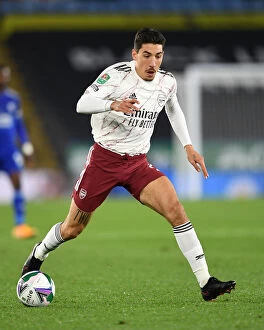 Images Dated 24th September 2020: Hector Bellerin in Action: Leicester City vs Arsenal, Carabao Cup 2020-21