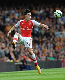 Hector Bellerin (Arsenal). Arsenal 2: 2 Hull City. Barclays Premier League. Emirates Stadium
