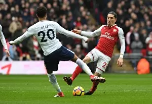 Images Dated 10th February 2018: Hector Bellerin (Arsenal) Dele Alli (Tottenham)