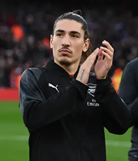Arsenal V Huddersfield Town - 2018-19 Prints: Hector Bellerin: Arsenal FC's Focused Defender Ahead of Huddersfield Town Clash