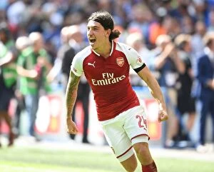 Images Dated 6th August 2017: Hector Bellerin: Arsenal's Exultant FA Community Shield Triumph over Chelsea