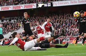 Arsenal V Swansea City 2017-18 Prints: Hector Bellerin: Arsenal's Relentless Right-Back in Action Against Swansea City