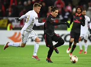 Ostersunds V Arsenal 2017-18 Prints: Hector Bellerin Breaks Past Dennis Widgren in Europa League Clash: Ostersunds vs Arsenal