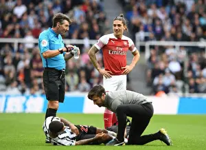 Newcastle United V Arsenal 2018-19 Prints: Hector Bellerin Confronts Referee Lee Probert During Newcastle vs