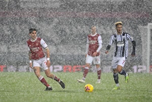 Images Dated 3rd January 2021: Hector Bellerin Faces Pressure from Callum Robinson in West Bromwich Albion vs Arsenal Premier