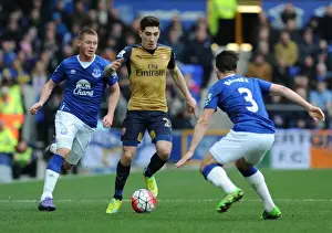 Everton V Arsenal 2015-16 Prints: Hector Bellerin Outmaneuvers McCarthy and Baines in Arsenal's Premier League Victory over Everton (2015-16)