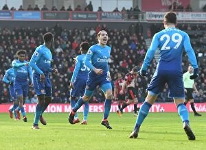 Images Dated 14th January 2018: Hector Bellerin Scores the Game-Winning Goal: Arsenal's Triumph at AFC Bournemouth