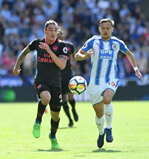 Huddersfield Town V Arsenal 2017-18 Prints: Hector Bellerin vs. Chris Lowe: A Premier League Showdown at Huddersfield