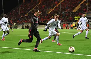 Ostersunds V Arsenal 2017-18 Prints: Hector Bellerin vs. Dennis Widgren: Battle in the Europa League between Ostersunds and Arsenal