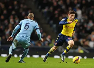 Manchester City V Arsenal 2014-15 Prints: Hector Bellerin vs Fernando: Clash of the Titans - Manchester City vs Arsenal