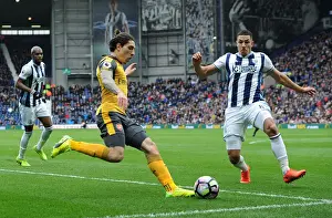 West Bromwich Albion V Arsenal 2016-17 Prints: Hector Bellerin vs Jake Livermore: Intense Battle at The Hawthorns - West Bromwich Albion vs Arsenal