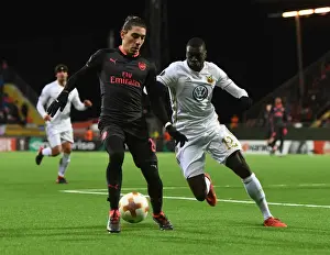 Ostersunds V Arsenal 2017-18 Prints: Hector Bellerin vs. Ken Sema: Battle in the Europa League between Ostersunds and Arsenal
