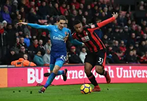AFC Bournemouth V Arsenal 2017-18 Prints: Hector Bellerin vs Lys Mousset: Intense Battle at the Vitality Stadium - AFC Bournemouth vs Arsenal