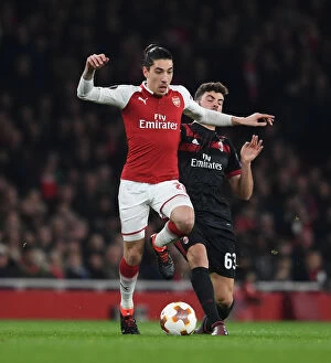 Images Dated 15th March 2018: Hector Bellerin vs. Patrick Cutrone: A Europa League Showdown