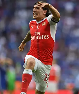Arsenal V Chelsea - FA Cup Final 2017 Prints: Hector Bellerin's Exultant FA Cup Victory: Arsenal Beats Chelsea