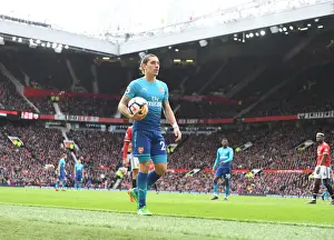 Manchester United V Arsenal 2017-18 Prints: Hector Bellerin's Intense Showdown with Manchester United in the Premier League