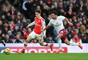 Arsenal V Aston Villa 2014-15 Prints: Hector Bellerin's Mesmerizing Dribble Past Kieran Richardson: Arsenal vs Aston Villa