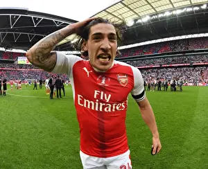 Hector Bellerin's Triumphant FA Cup Celebration: Arsenal vs. Chelsea, 2017