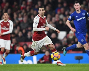 Arsenal V Everton 2017-18 Prints: Henrikh Mkhitaryan: In Action for Arsenal Against Everton, Premier League 2017-18