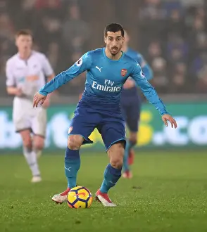 Swansea City V Arsenal 2017-18 Prints: Henrikh Mkhitaryan in Action: Arsenal's Standout Performance vs Swansea City