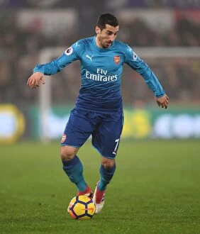 Swansea City v Arsenal 2017-18 Collection: Henrikh Mkhitaryan in Action: Arsenal's Star Performance Against Swansea City