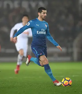 Swansea City V Arsenal 2017-18 Prints: Henrikh Mkhitaryan in Action: Swansea City vs Arsenal, Premier League 2017-18