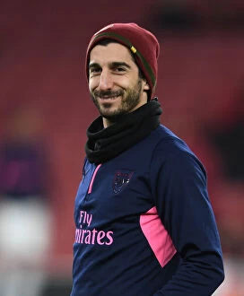 Images Dated 13th December 2018: Henrikh Mkhitaryan: Arsenal's Ready-to-Go Weapon Against Qarabag in Europa League