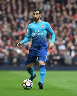 Manchester United V Arsenal 2017-18 Prints: Henrikh Mkhitaryan: Battle at Old Trafford - Manchester United vs Arsenal