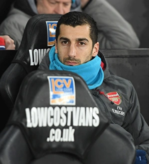 Swansea City V Arsenal 2017-18 Prints: Henrikh Mkhitaryan on the Bench: Swansea City vs. Arsenal, Premier League 2017-18