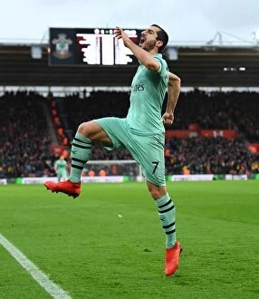 Images Dated 16th December 2018: Henrikh Mkhitaryan celebrates scoring his and Arsenals 1st goal. Southampton 3